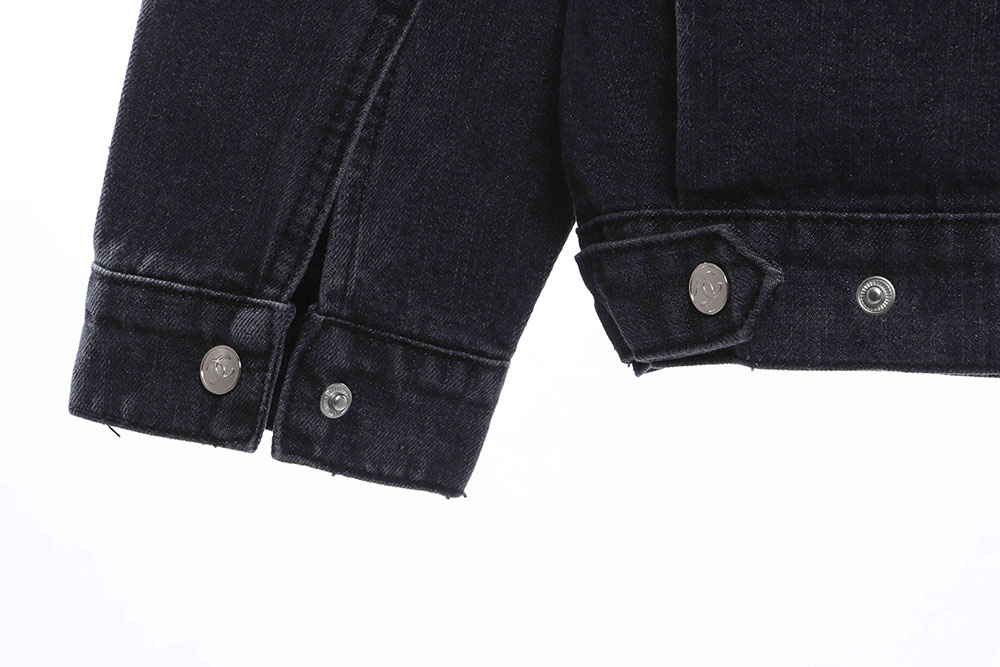 Chanel Embroidered Letter Denim Jacket"