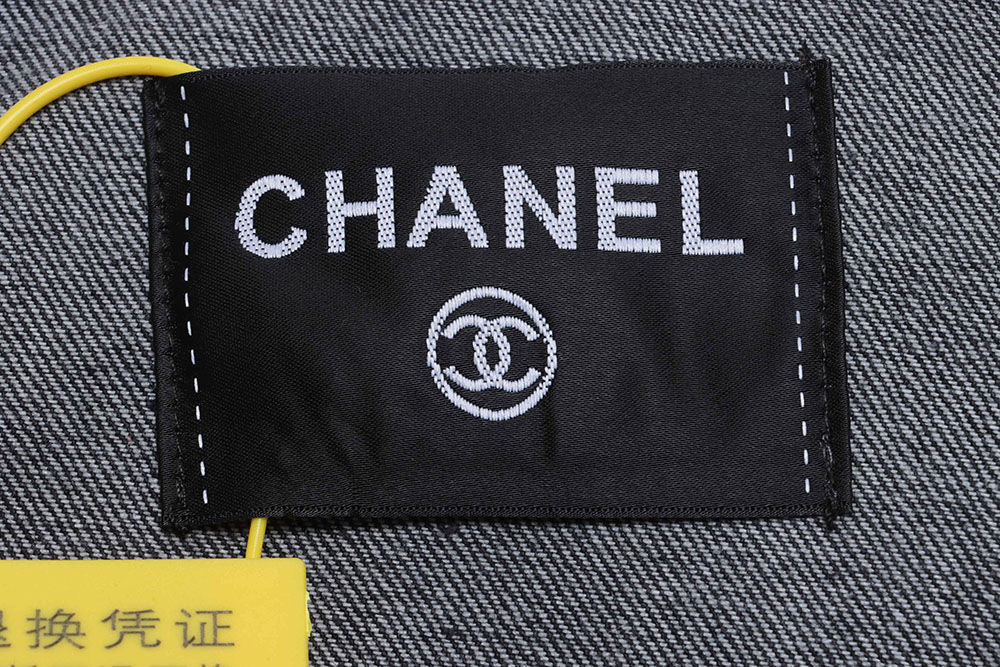 Chanel Embroidered Letter Denim Jacket"