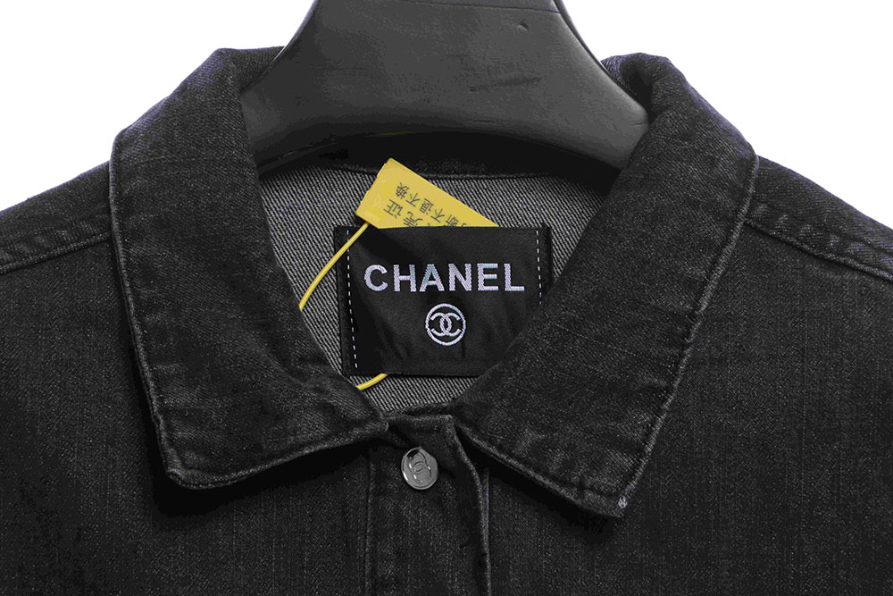 Chanel Embroidered Letter Denim Jacket"