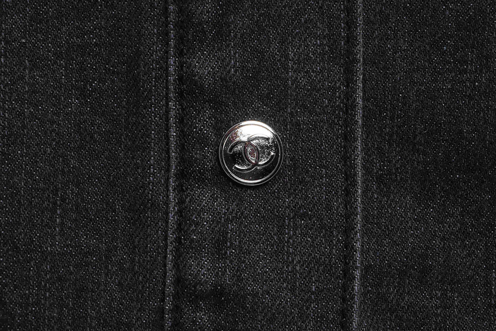 Chanel Embroidered Letter Denim Jacket"