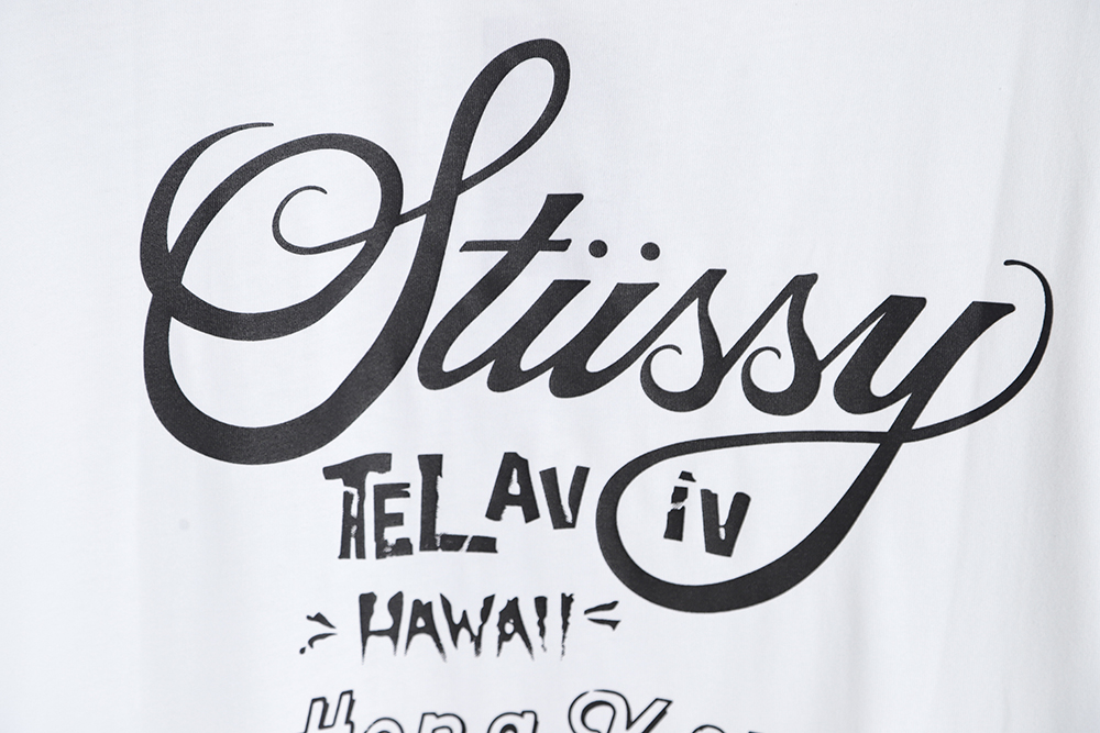 Stussy spoof letter print short-sleeved T-shirt