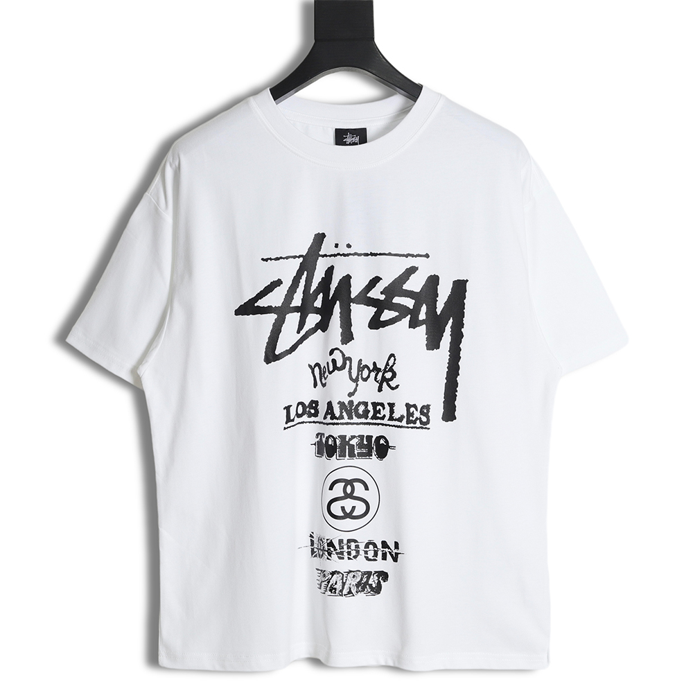 Stussy spoof letter print short-sleeved T-shirt