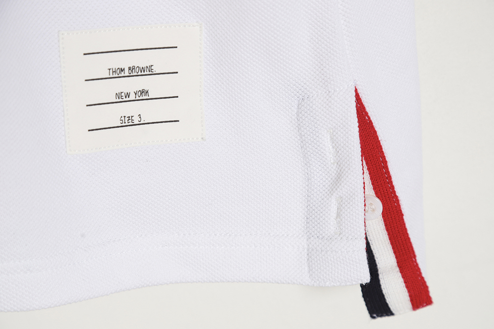 THOM BROWNE TB POLO Short Sleeve with Center Back Webbing