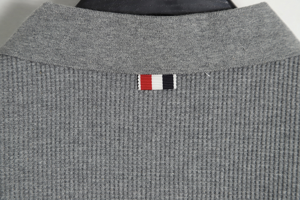 Thom Browne Classic Four Bar Waffle Polo Short Sleeve