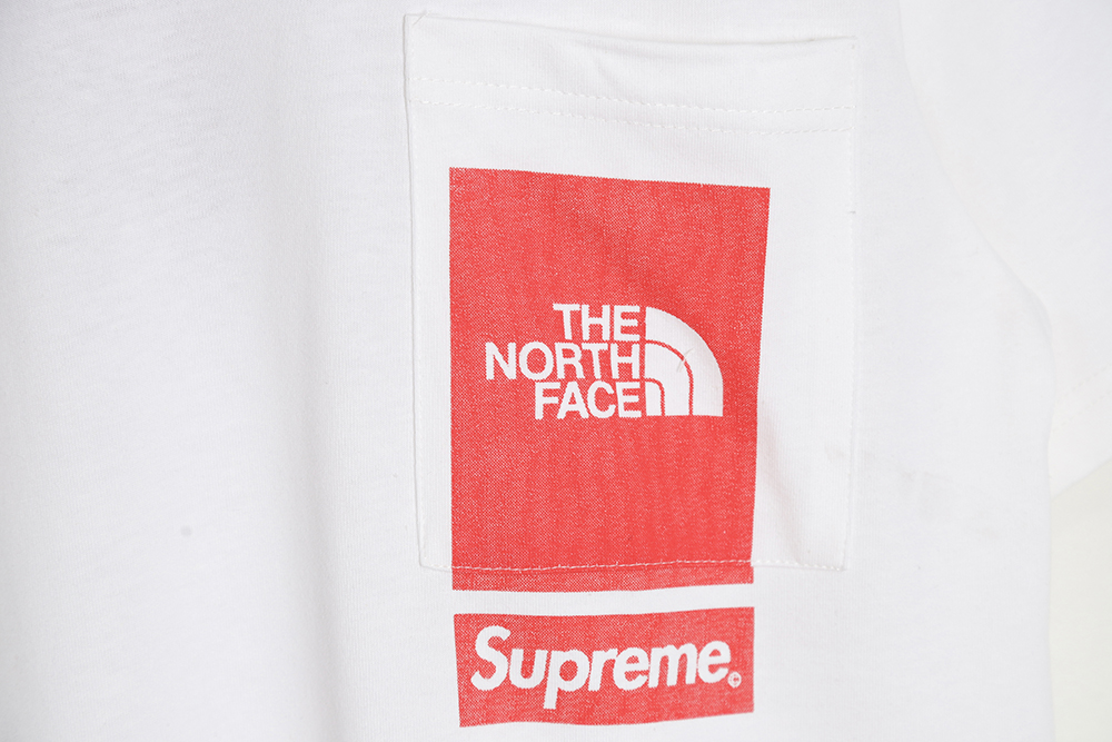 Supreme SS23 Week 3 x The North Face joint PRINTED POCKET TEE solid color Logo print short-sleeved T-shirt