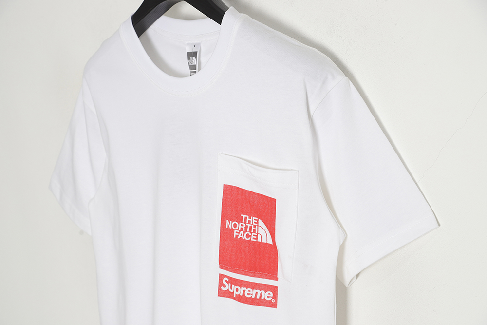 Supreme SS23 Week 3 x The North Face joint PRINTED POCKET TEE solid color Logo print short-sleeved T-shirt