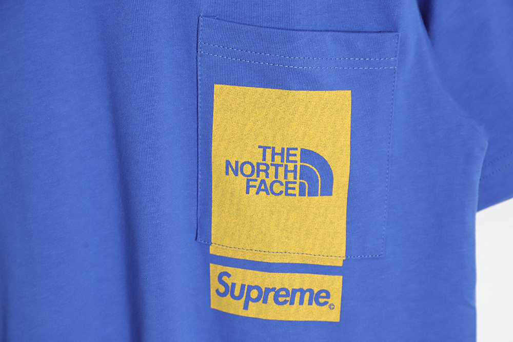 Supreme SS23 Week 3 x The North Face joint PRINTED POCKET TEE solid color Logo printed short-sleeved T-shirt TSK1
