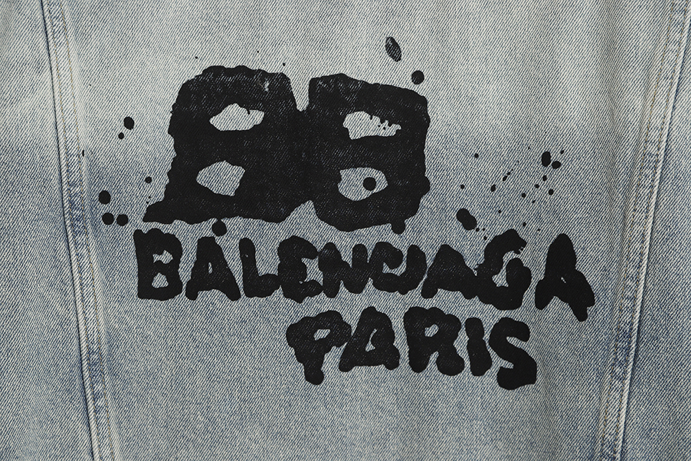 Balenciaga BLCG 23SS graffiti hand-painted denim jacket