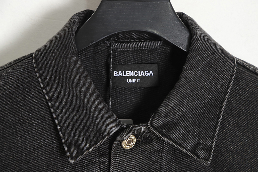 Balenciaga 22fw luminous spray-painted double B denim jacket
