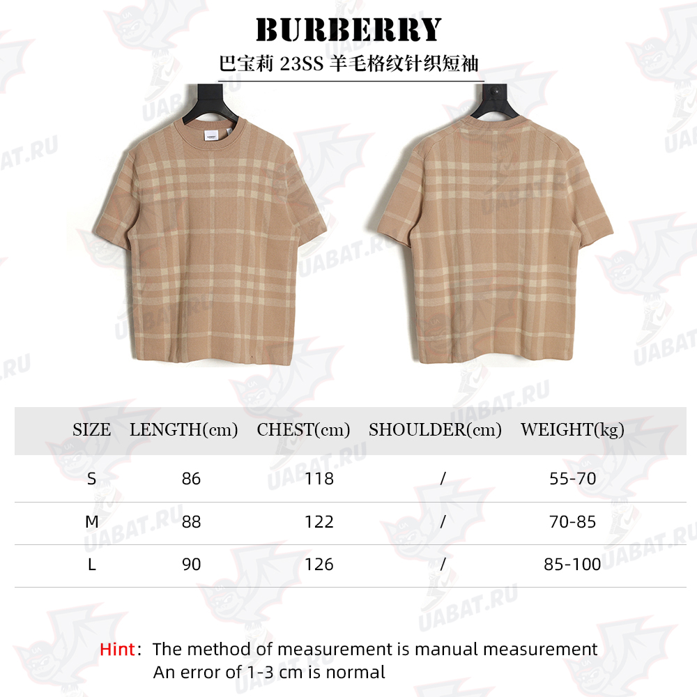 Burberry 23SS Wool Check Knit Short Sleeve