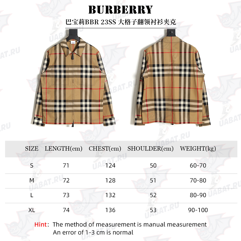 Burberry BBR 23SS Plaid Lapel Shirt Jacket