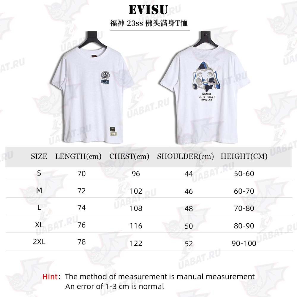 Evisu 23ss Buddha head full body short-sleeved T-shirt