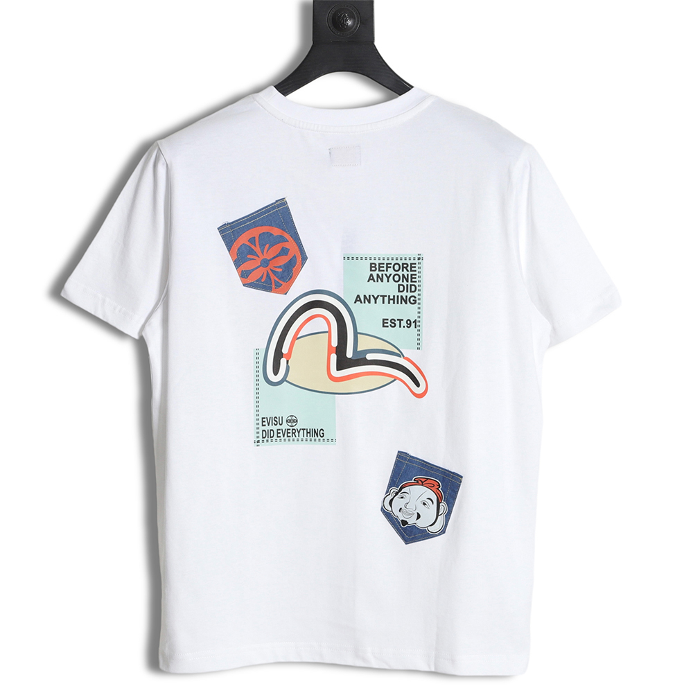 Evisu 23ss graffiti two-dimensional short-sleeved T-shirt