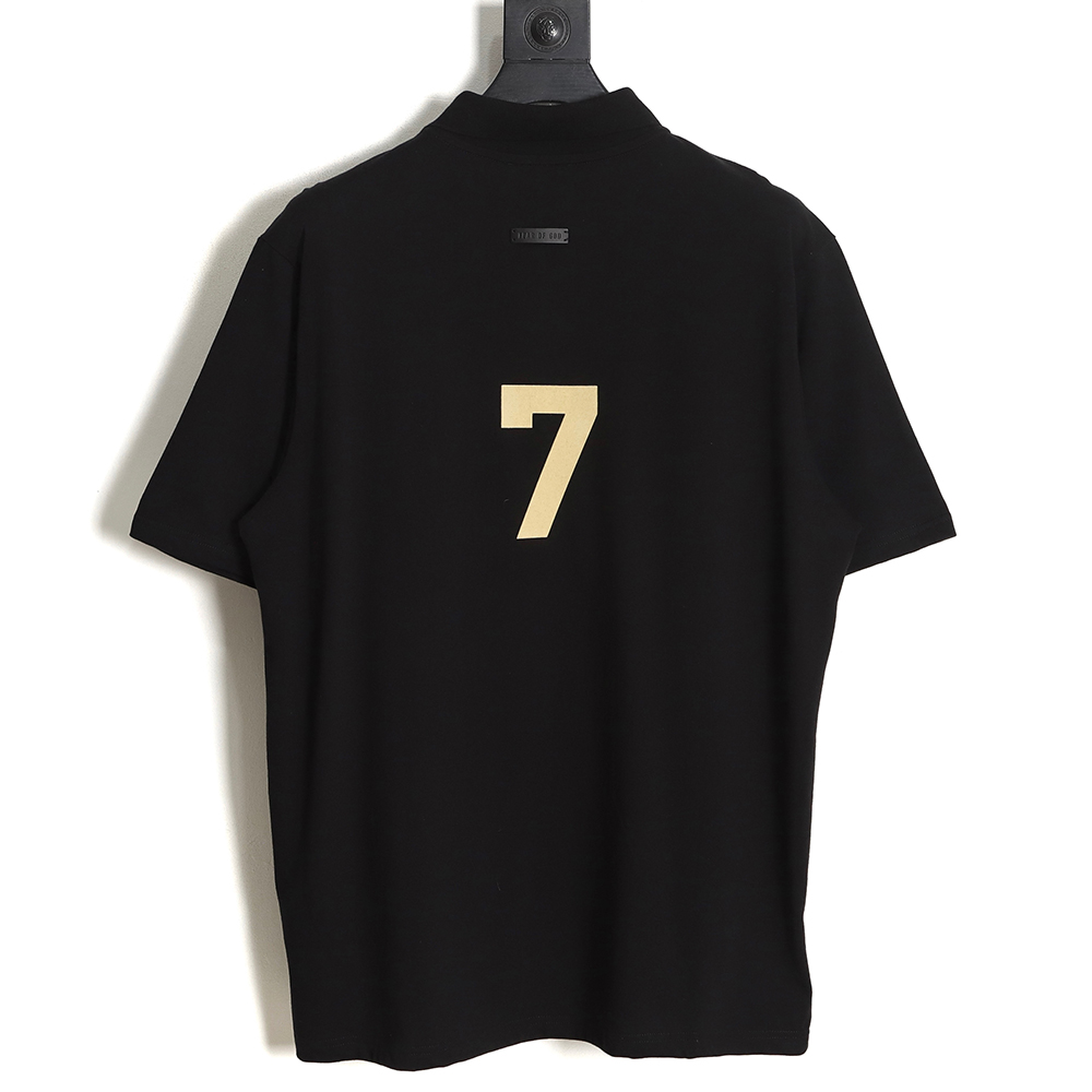 Fear of God FOG main line No. 7 flocking letter short-sleeved Polo shirt TSK2