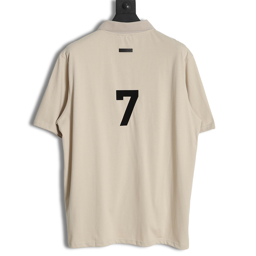 Fear of God FOG Main Line No. 7 Flocked Letter Short Sleeve Polo Shirt