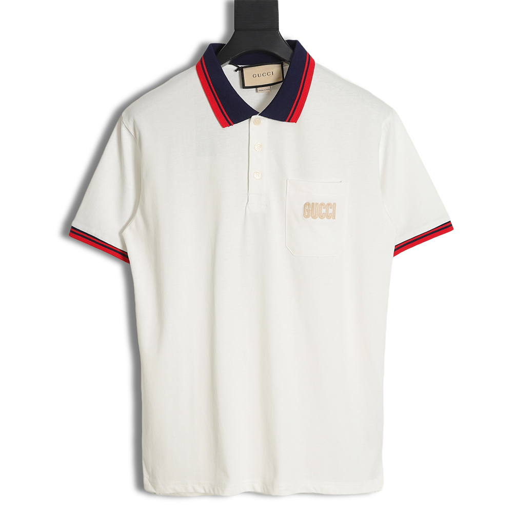 Gucci 23ss logo embroidery and animal print Polo shirt