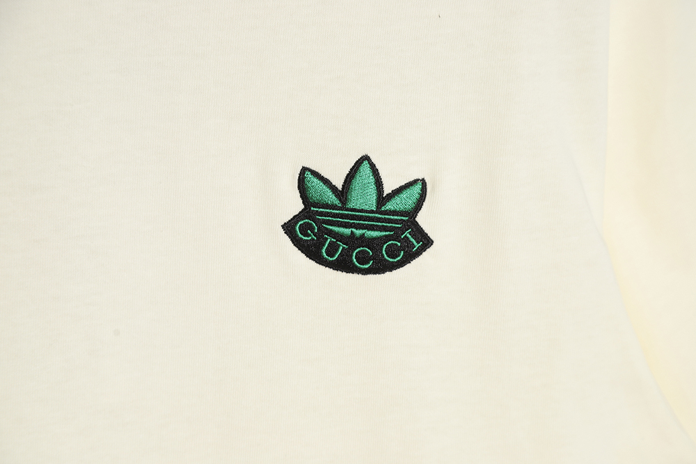 Gucci x Adidas Adidas joint 23SS clover embroidery short-sleeved T-shirt