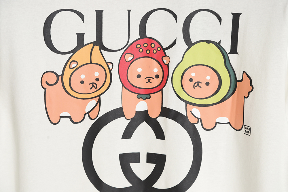 Gucci 23ss logo embroidery and animal print Polo shirt