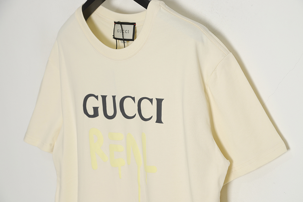 GUCCI 22SS graffiti signature short-sleeved T-shirt