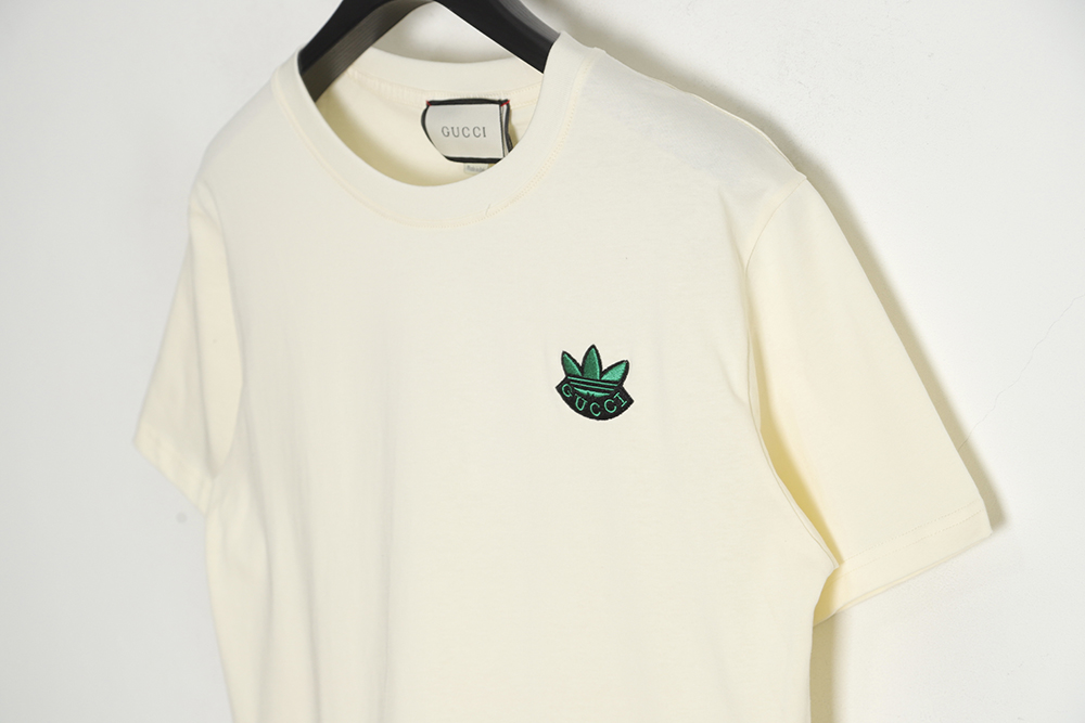 Gucci x Adidas Adidas joint 23SS clover embroidery short-sleeved T-shirt