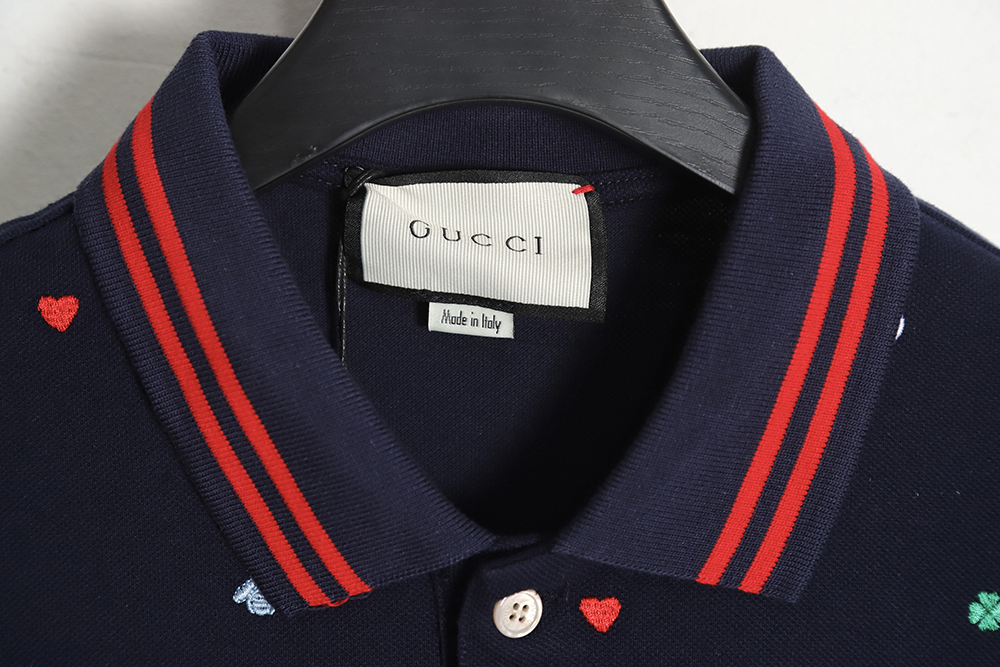 GUCCI colorful logo embroidery POLO shirt