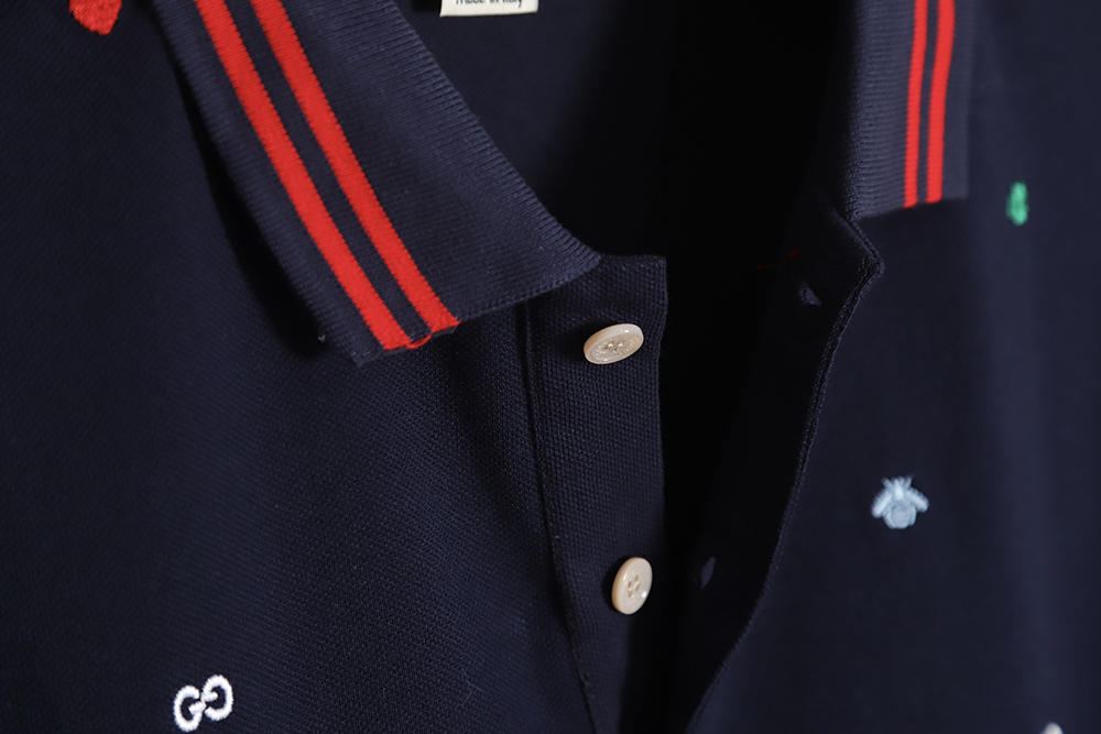 GUCCI colorful logo embroidery POLO shirt