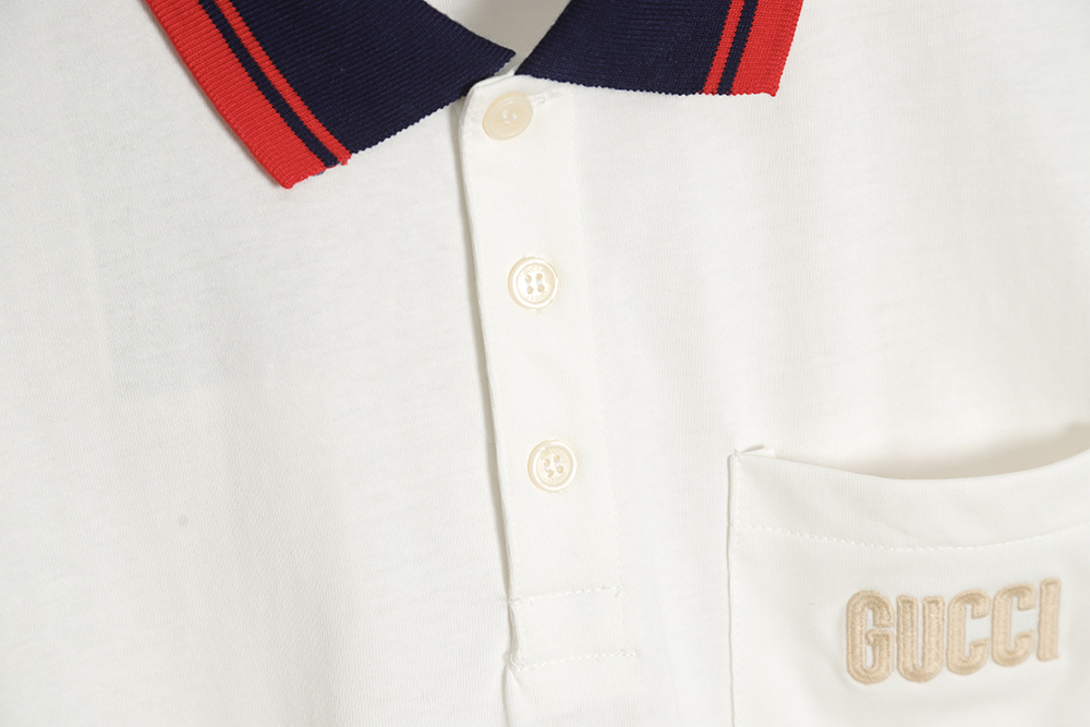 Gucci 23ss logo embroidery and animal print Polo shirt