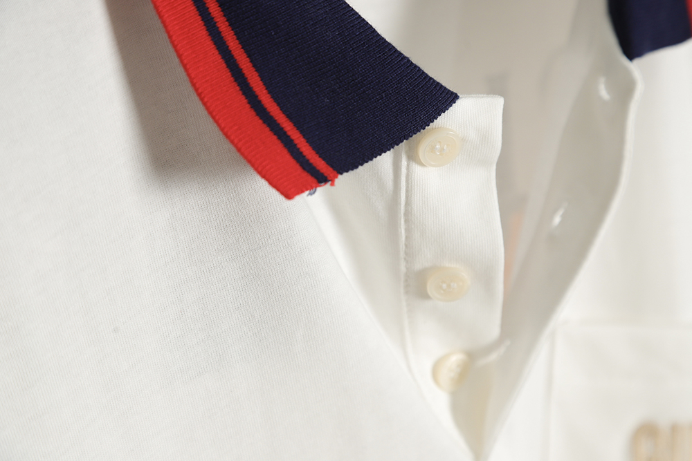Gucci 23ss logo embroidery and animal print Polo shirt