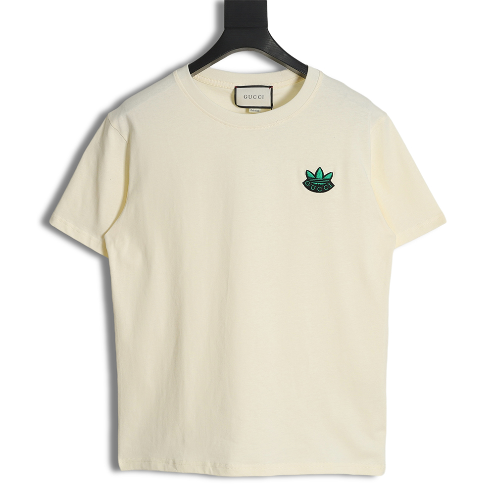 Gucci x Adidas Adidas joint 23SS clover embroidery short-sleeved T-shirt