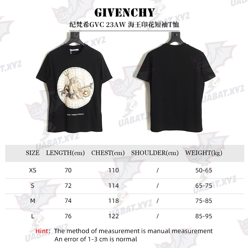 Givenchy GVC 23AW Neptune print short-sleeved T-shirt TSK1