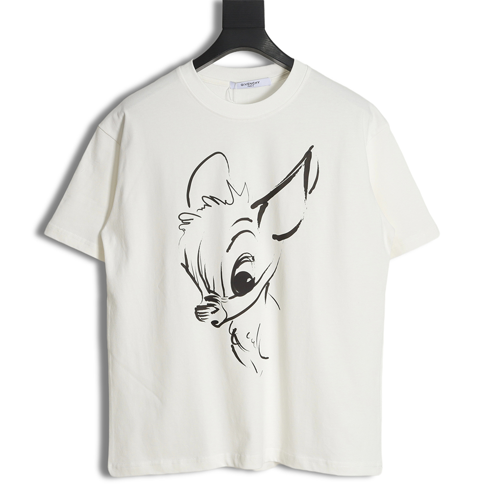 GIVENCHY 23ss sketched deer print short sleeves