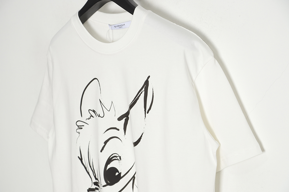 GIVENCHY 23ss sketched deer print short sleeves