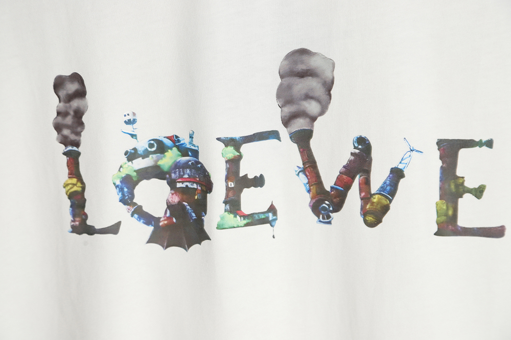 LOEWE Howl's Moving Castle White Ink Heat Press Short Sleeve