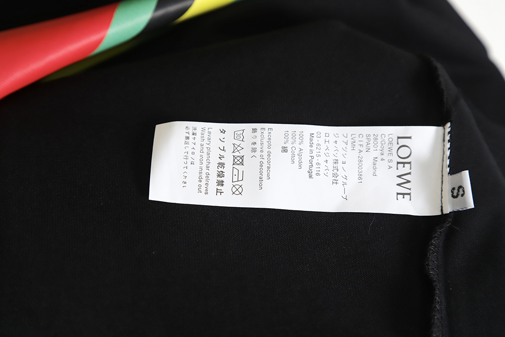 LOEWE 23SS rainbow letter print short-sleeved T-shirt TSK1