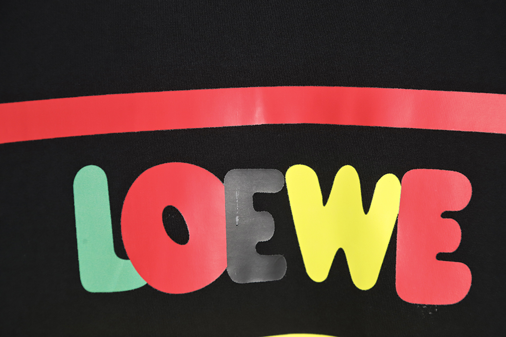LOEWE 23SS rainbow letter print short-sleeved T-shirt TSK1