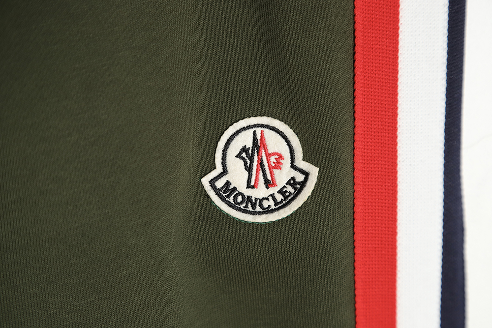 Moncler 23ss logo red blue and white striped webbing shorts
