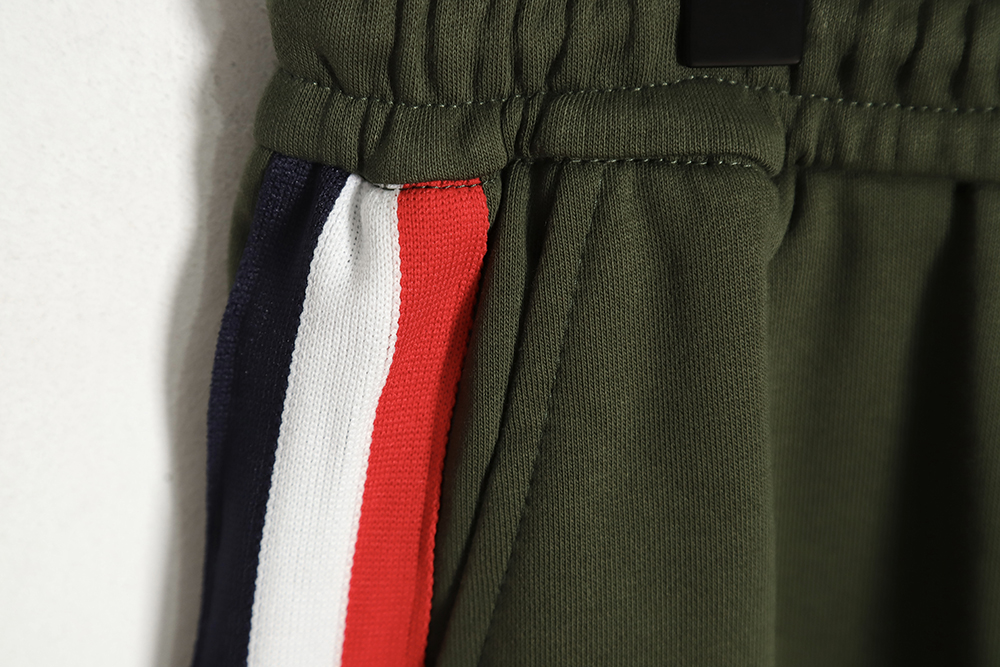 Moncler 23ss logo red blue and white striped webbing shorts