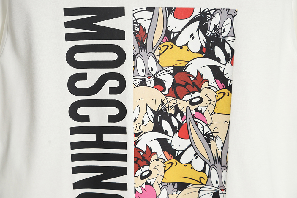 MOSCHINO 23SS cartoon print LOGO logo round neck short sleeves