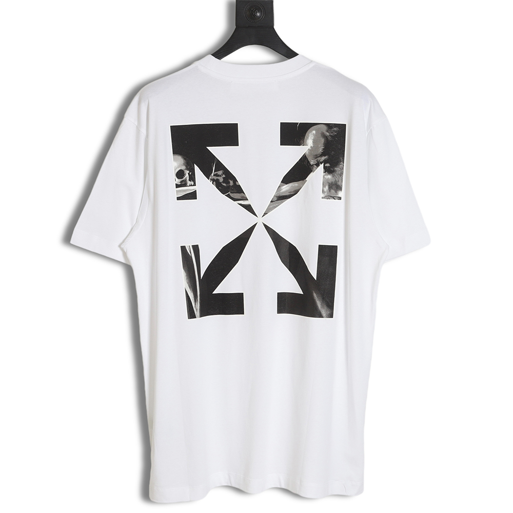 OFF-WHITE OW Caravaggio black and white religious short-sleeved T-shirt
