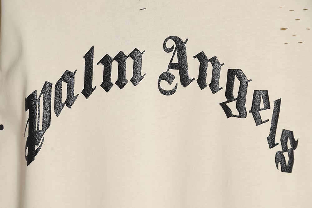 Palm Angels Palm Angel 23SS Splashed ink hole to do old short-sleeved T-shirt