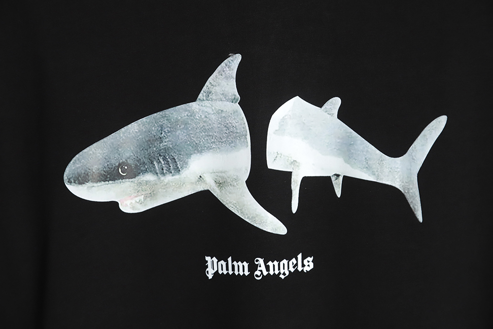 PALM ANGELS Palm Angel PA broken tail shark print short sleeve TSK1