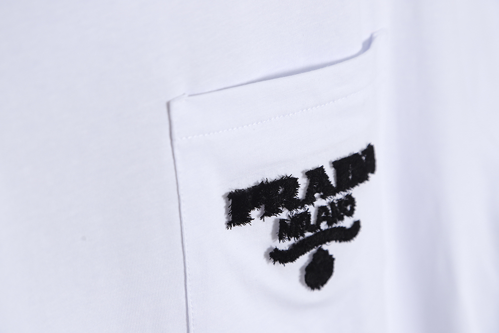 PRADA PRD 23SS Pocket Flocked Short Sleeve T-Shirt