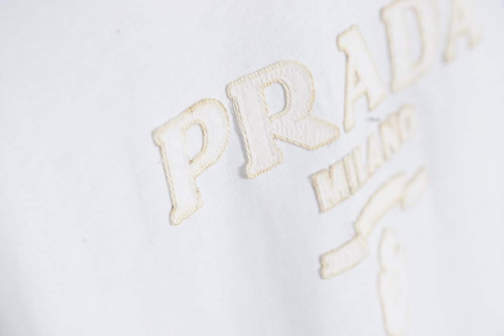 Prada 23SS Appliqué Short Sleeve T-Shirt