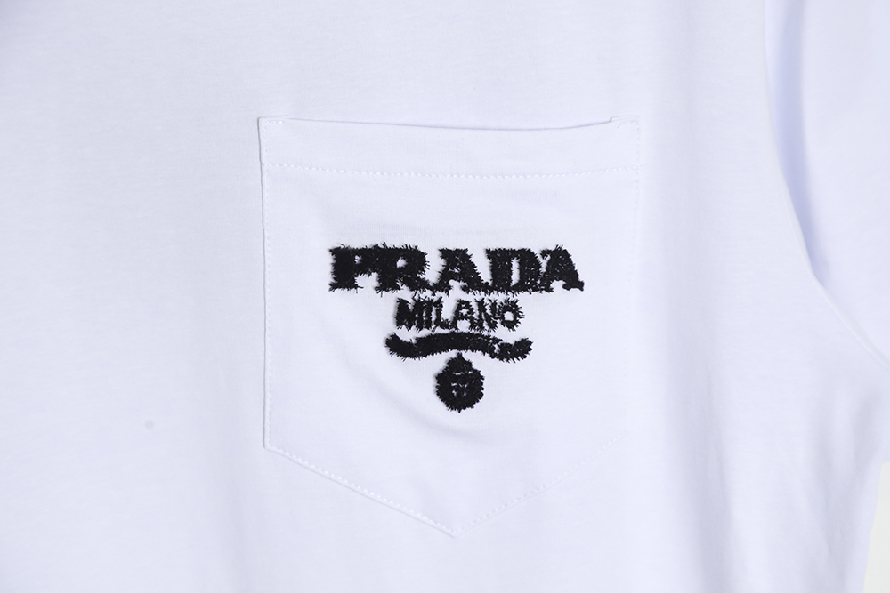 PRADA PRD 23SS Pocket Flocked Short Sleeve T-Shirt