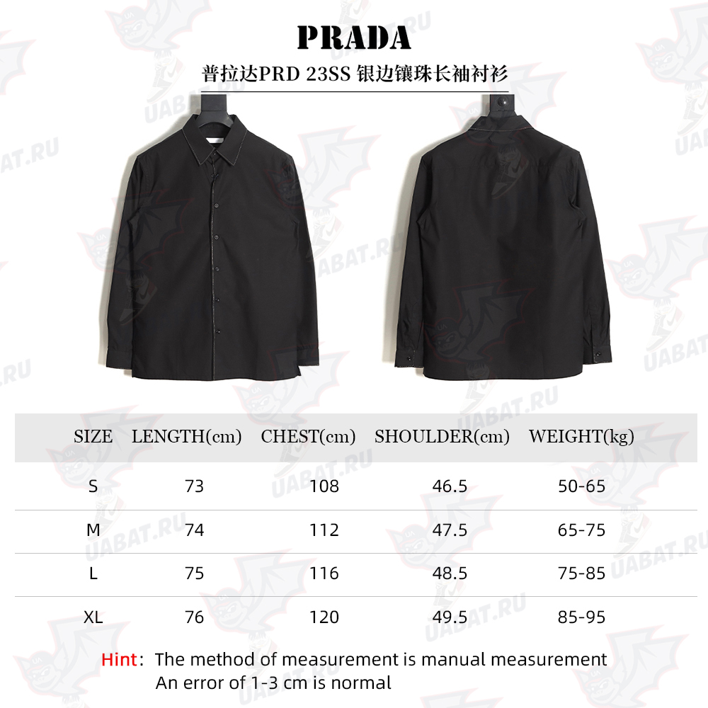 Prada Prada PRD 23SS Silver Trim Beaded Long Sleeve Shirt