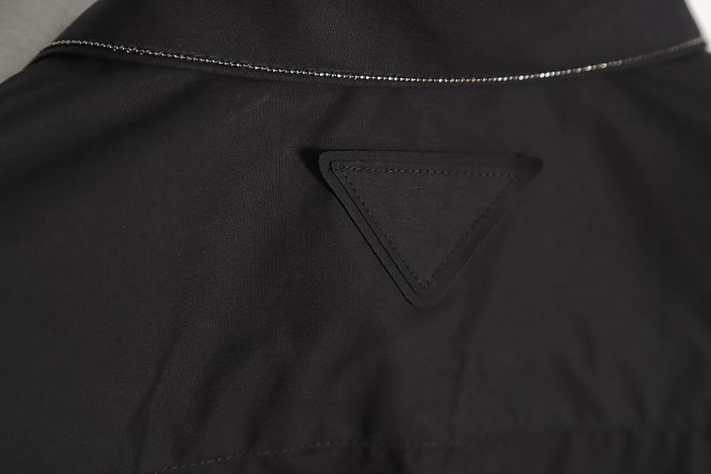 Prada Prada PRD 23SS Silver Trim Beaded Long Sleeve Shirt