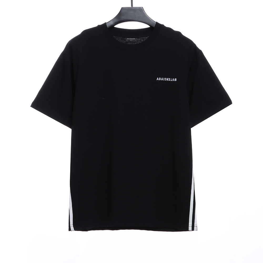 Balenciaga three-bar embroidery short-sleeved TSK1