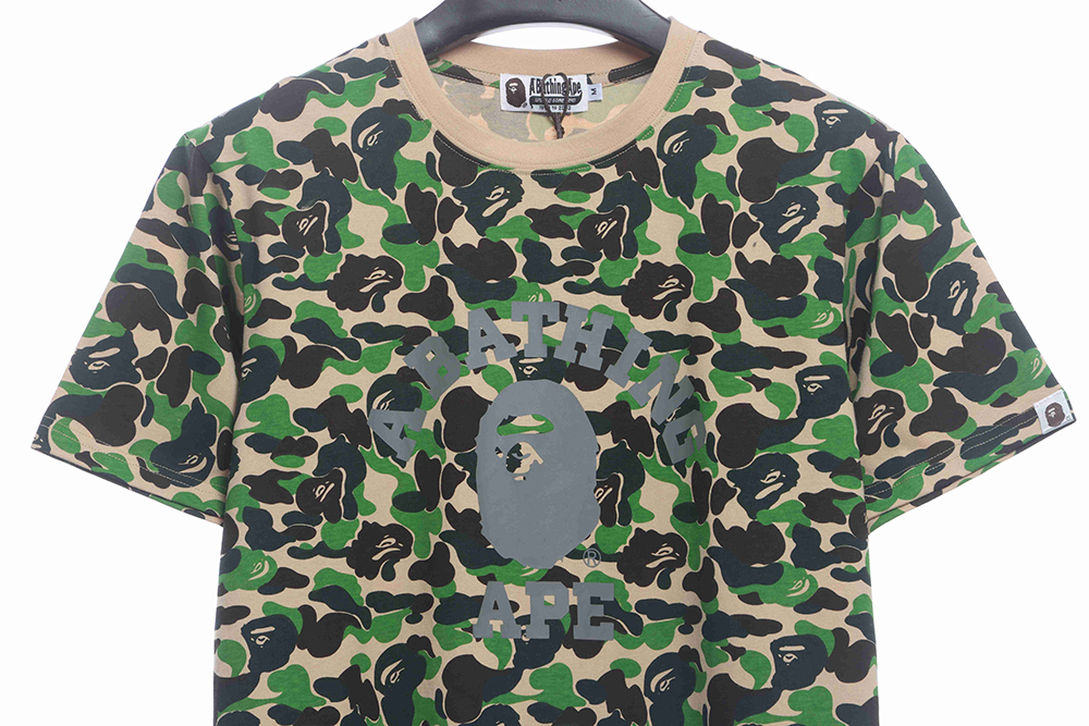 BAPE army green camouflage print short sleeves