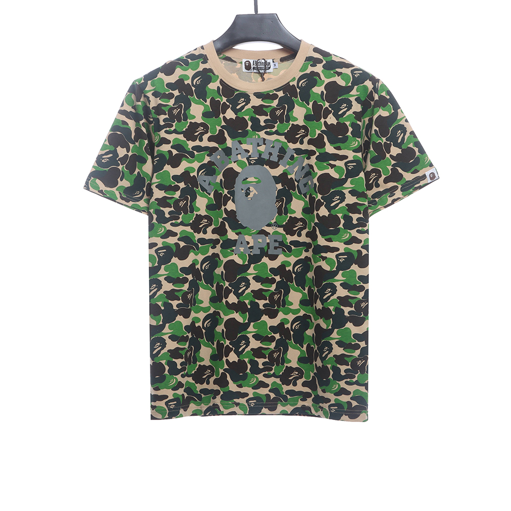 BAPE army green camouflage print short sleeves