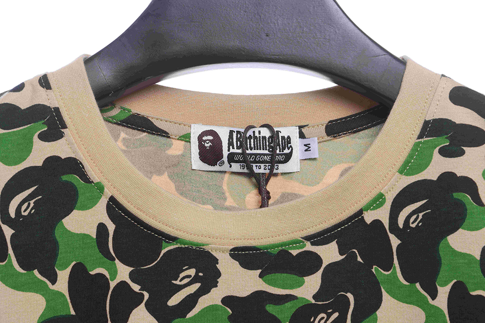 BAPE army green camouflage print short sleeves